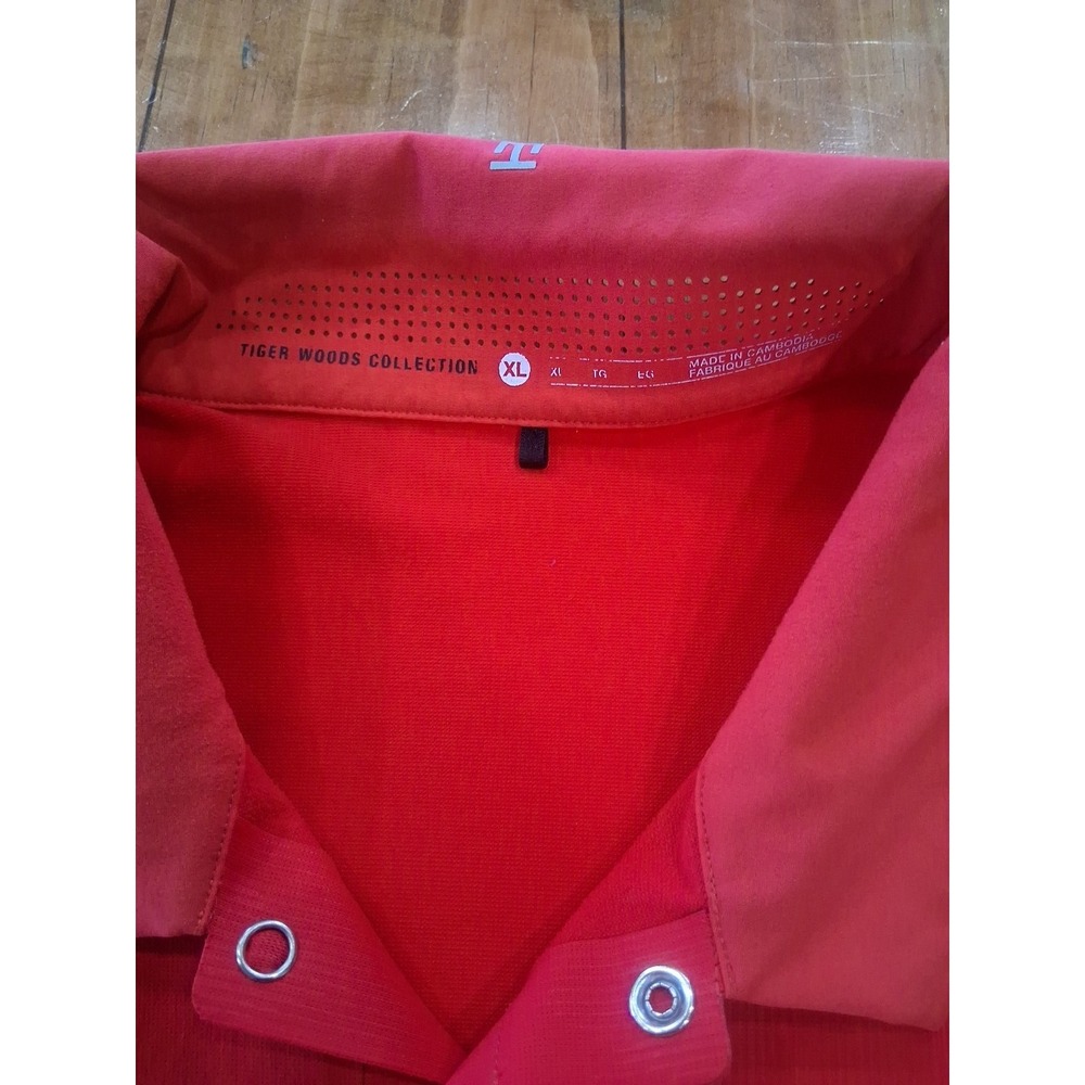 Nike Tiger Woods Collection Dri-Fit Golf Polo Shirt Mens Size XL Red - Picture 2 of 4